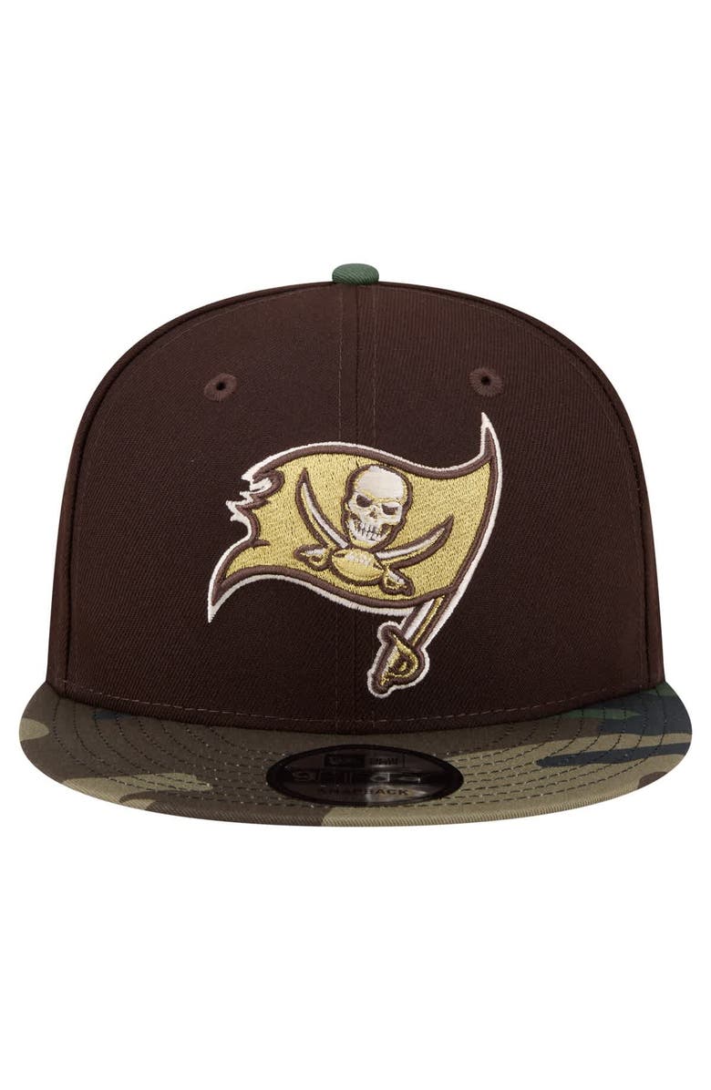 New Era Men's New Era Dark Brown Tampa Bay Buccaneers Burnt Wood Camo 9FIFTY Snapback Hat, Alternate, color, Dark Brown