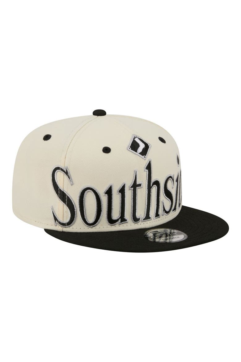 Men's New Era Cream Chicago White Sox Oversized Slogan 9FIFTY Snapback Hat, Main, color, Cream