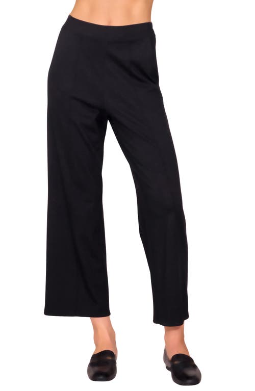 Melloday Knit Pintuck Ankle Pants In Black