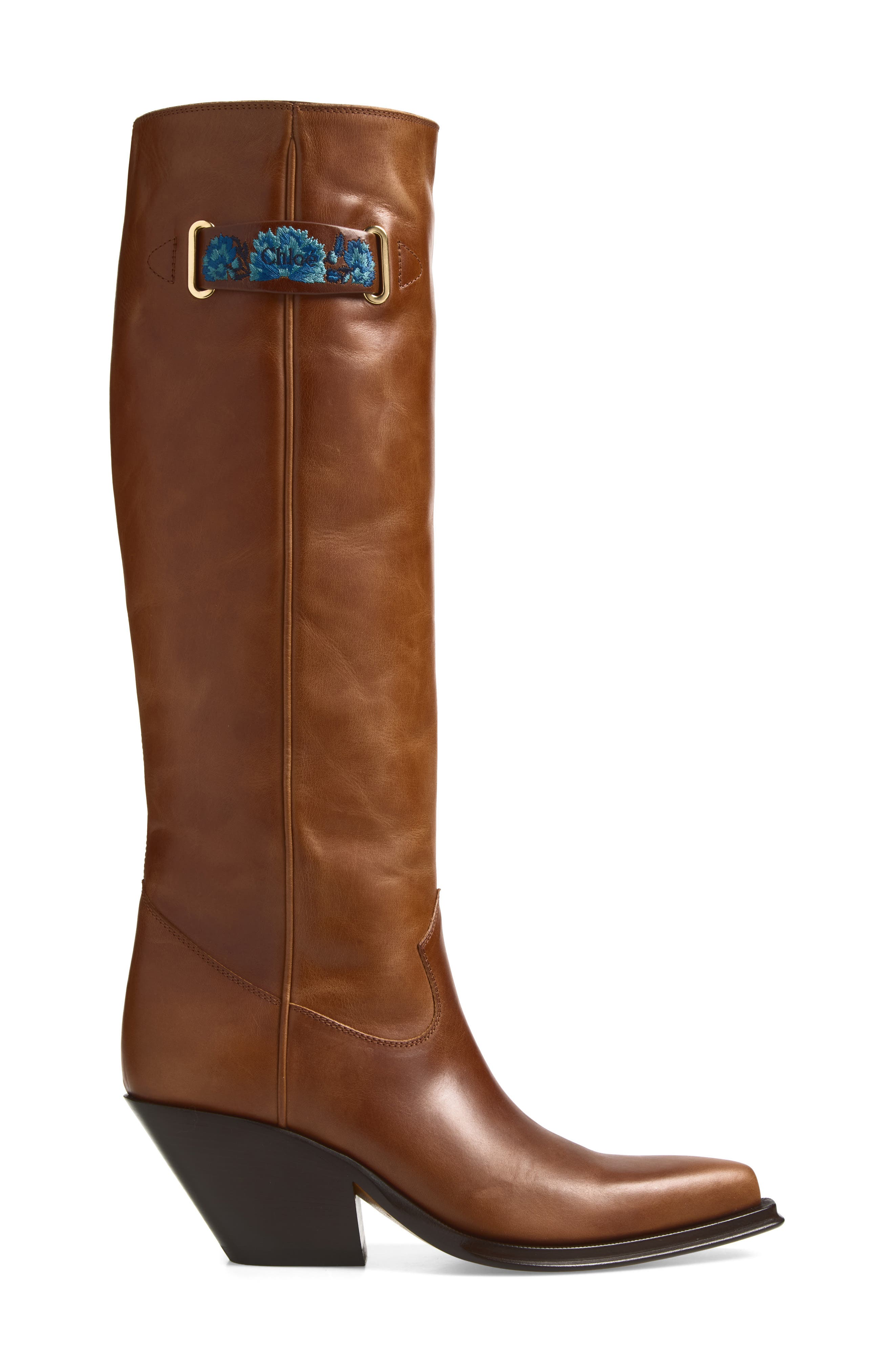 Azelan Knee High Boot, Alternate, color, AMBER BROWN