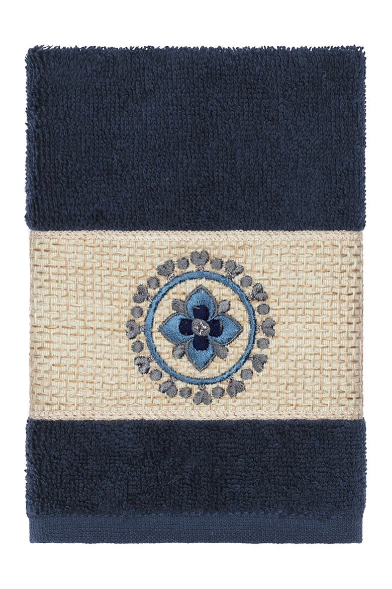 Isabelle 3-Piece Embellished Towel Set - Midnight Blue, Alternate, color, MIDNIGHT BLUE