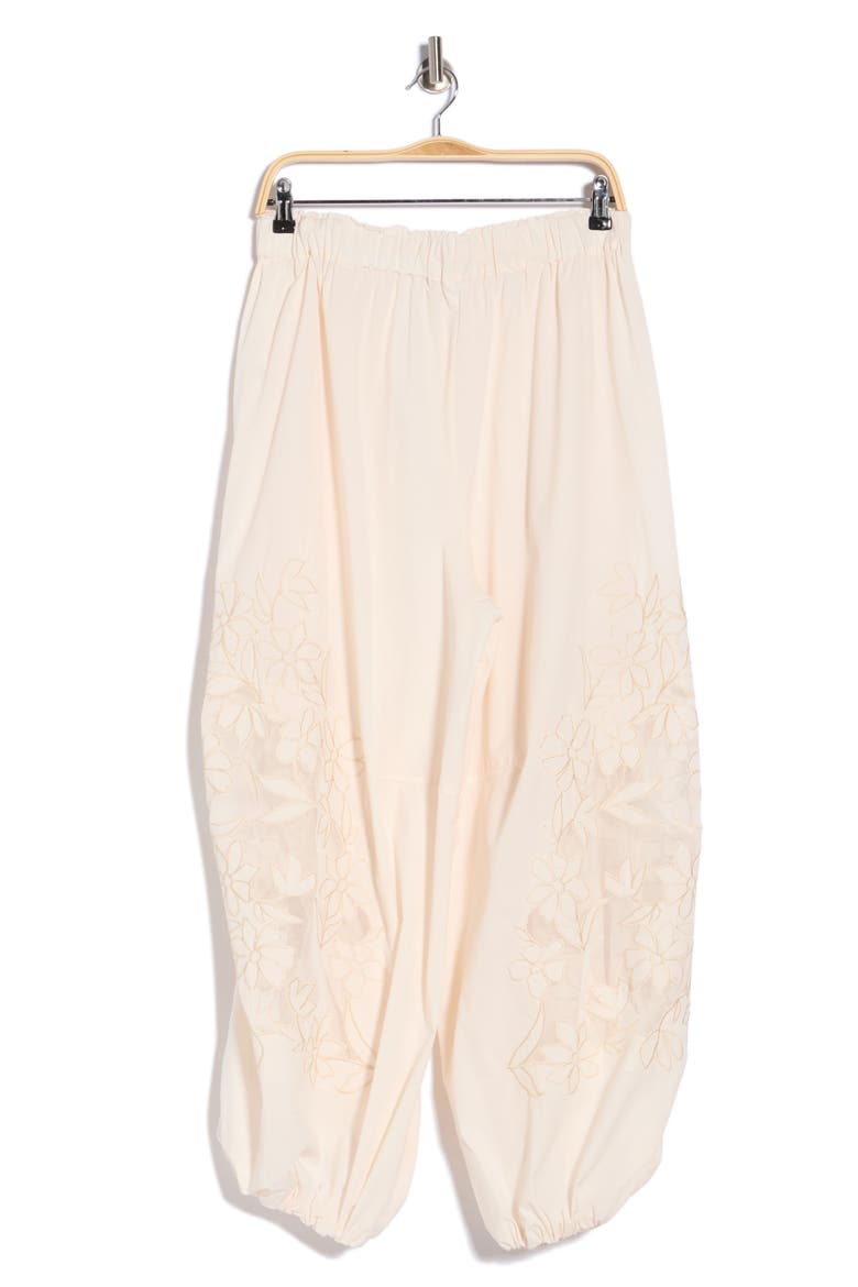 Wild Bloom Embroidered Pants, Alternate, color, IVORY