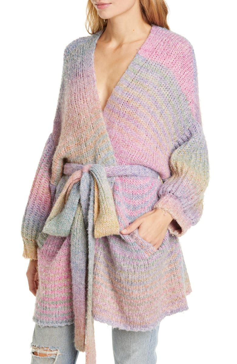 LoveShackFancy Brady Belted Cardigan, Alternate, color, 