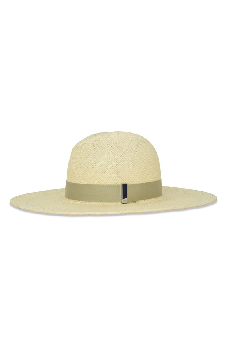 Gigi Burris Millinery Jeanne Straw Fedora, Alternate, color, Natural/ Sage