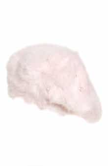 Cara Kids' Imitation Pearl Faux Fur Beret