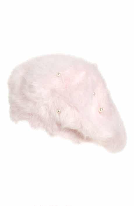 Cara Kids' Imitation Pearl Faux Fur Beret
