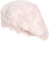 Cara Kids' Imitation Pearl Faux Fur Beret