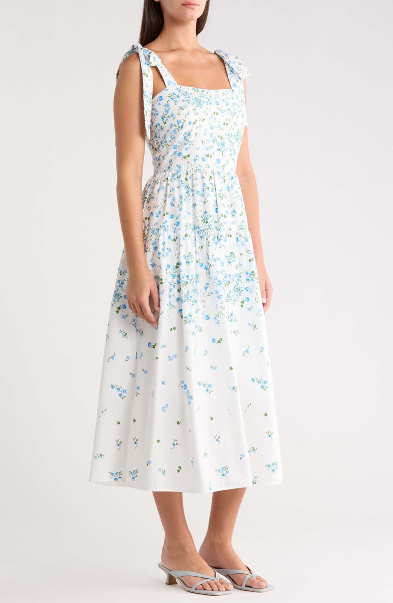 SUGARLIPS Floral Cotton Maxi Sundress, Alternate, color, White-Blues-Green