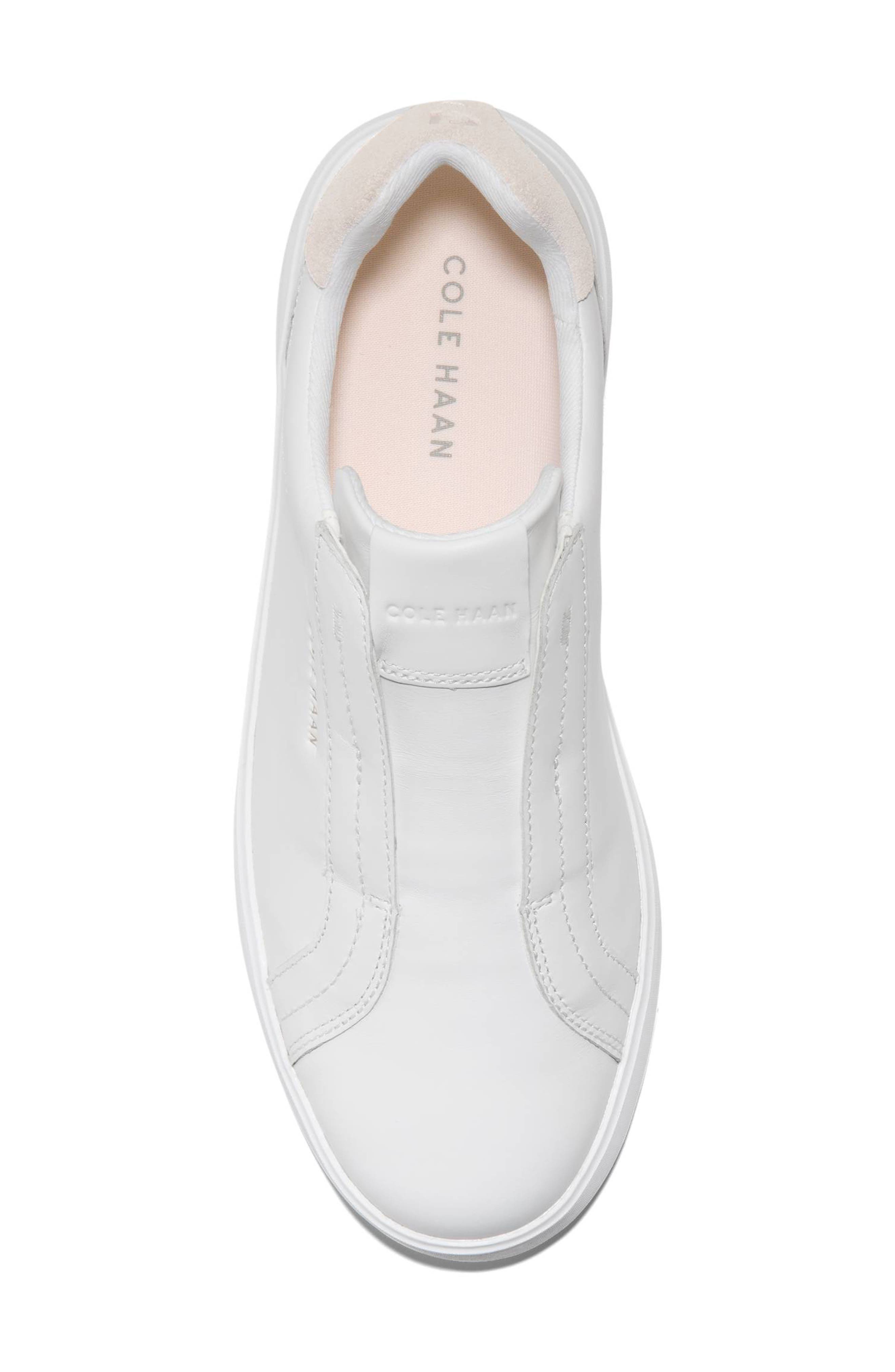 Cole Haan Grand Crosscourt Luxe Slip-On Sneaker, Alternate, color, White Leather/ Sesame Suede