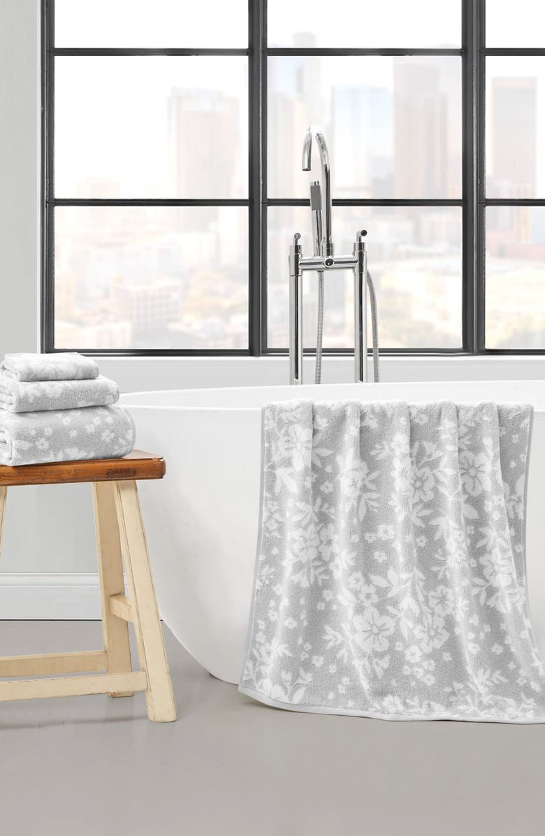 Lucky Brand Folk Floral 6-Piece Assorted Towels, Alternate, color, Glacier Grey