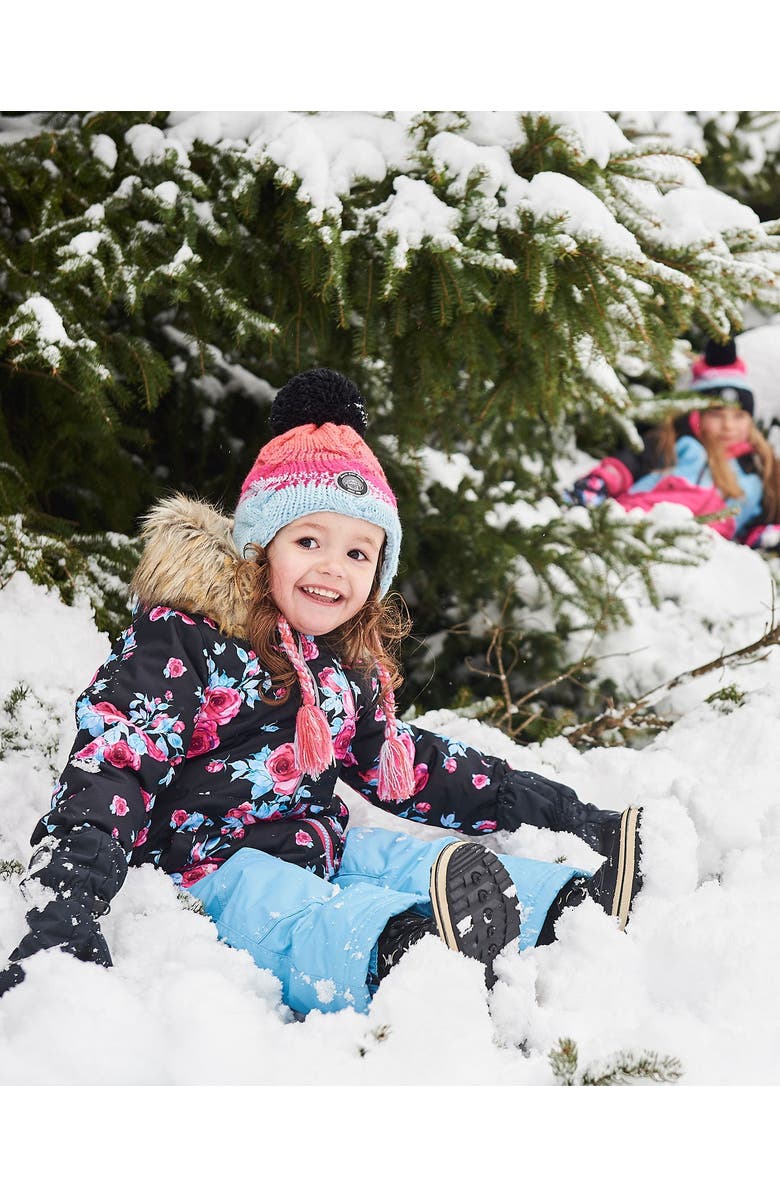 Deux par Deux Baby Girl's Two Piece Baby Snowsuit Air Blue Printed Roses, Alternate, color, 