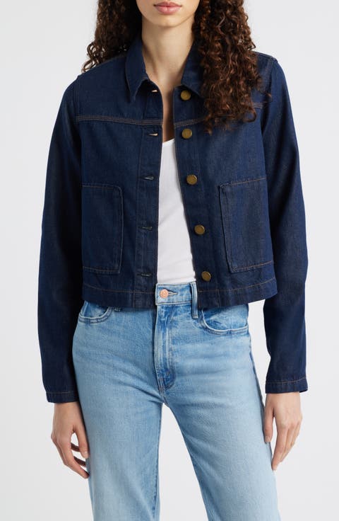 Adrianna Crop Featherweight Denim Jacket