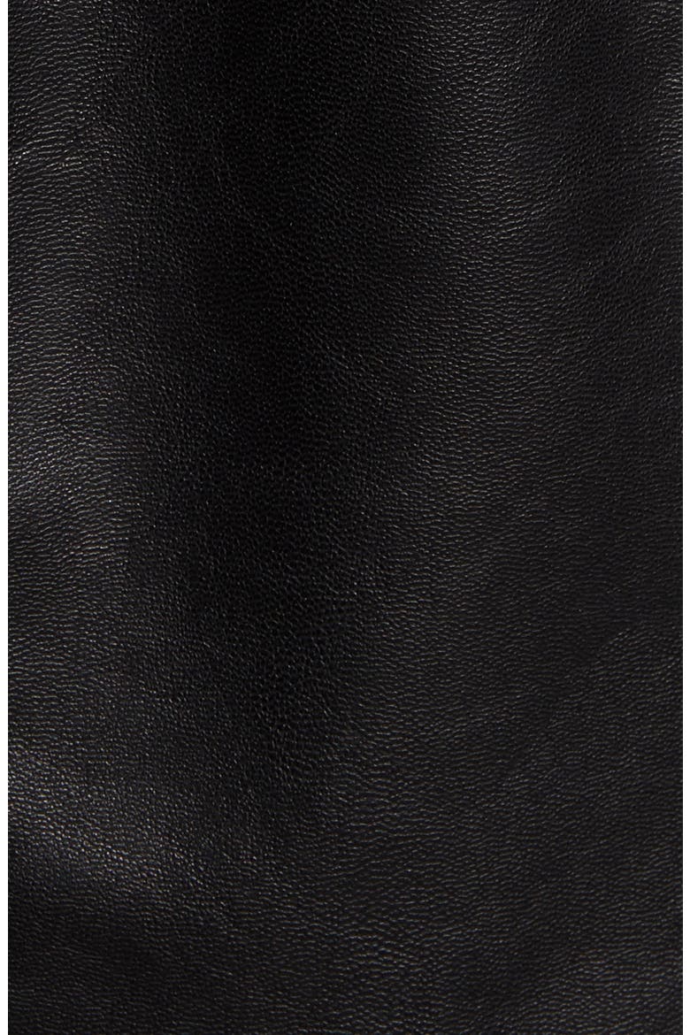 Peplum Faux Leather Moto Jacket, Alternate, color, BLACK