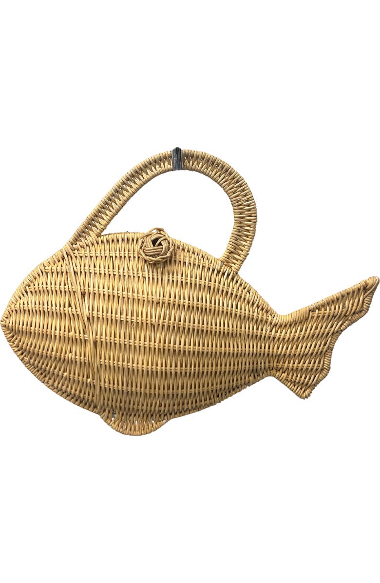 Jelavu Nemoo Woven Rattan Fish Bag, Main, color, Natural