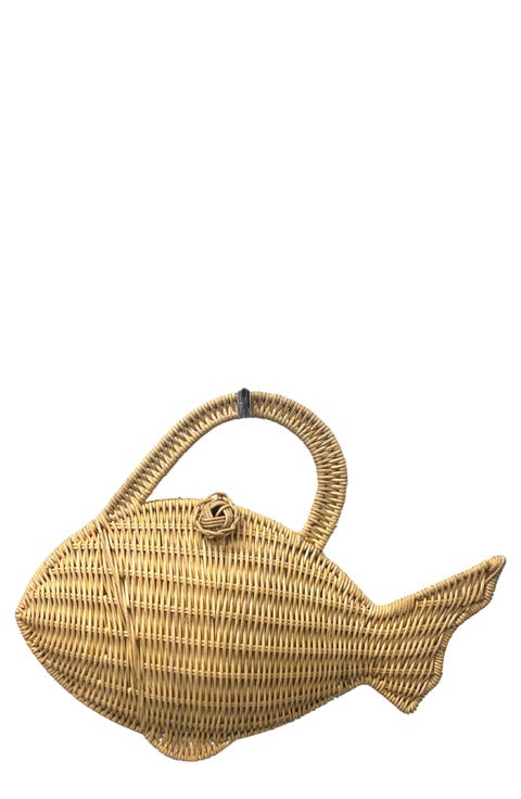 Nemoo Woven Rattan Fish Bag