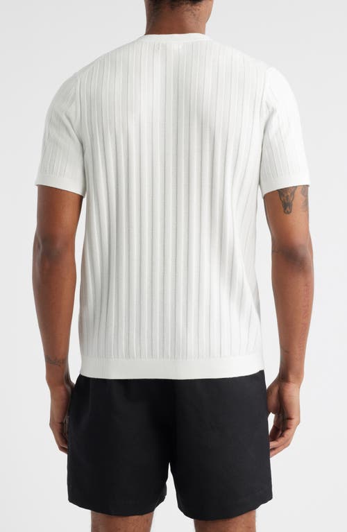 Open Edit Short Sleeve Henley Sweater In White