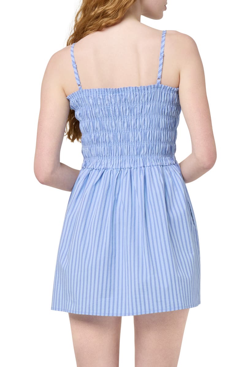 Florence by Mills Stripe Smocked Bodice Cotton Blend Mini Sundress, Alternate, color, Wind C Stripe