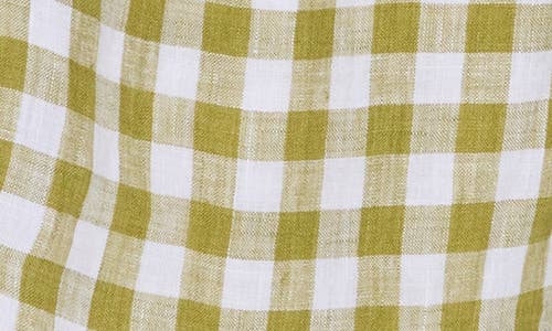 Shop Vitamin A ® Tallows Linen Cover-up Shorts In Avocado Gingham