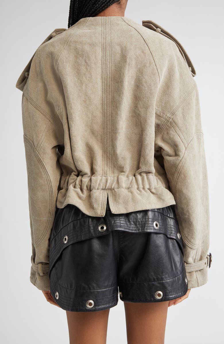 R13 Oversize Cotton Twill Trench Jacket, Alternate, color, Stone