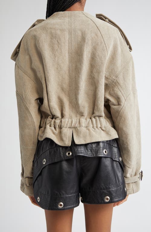 R13 Oversize Cotton Twill Trench Jacket In Neutral