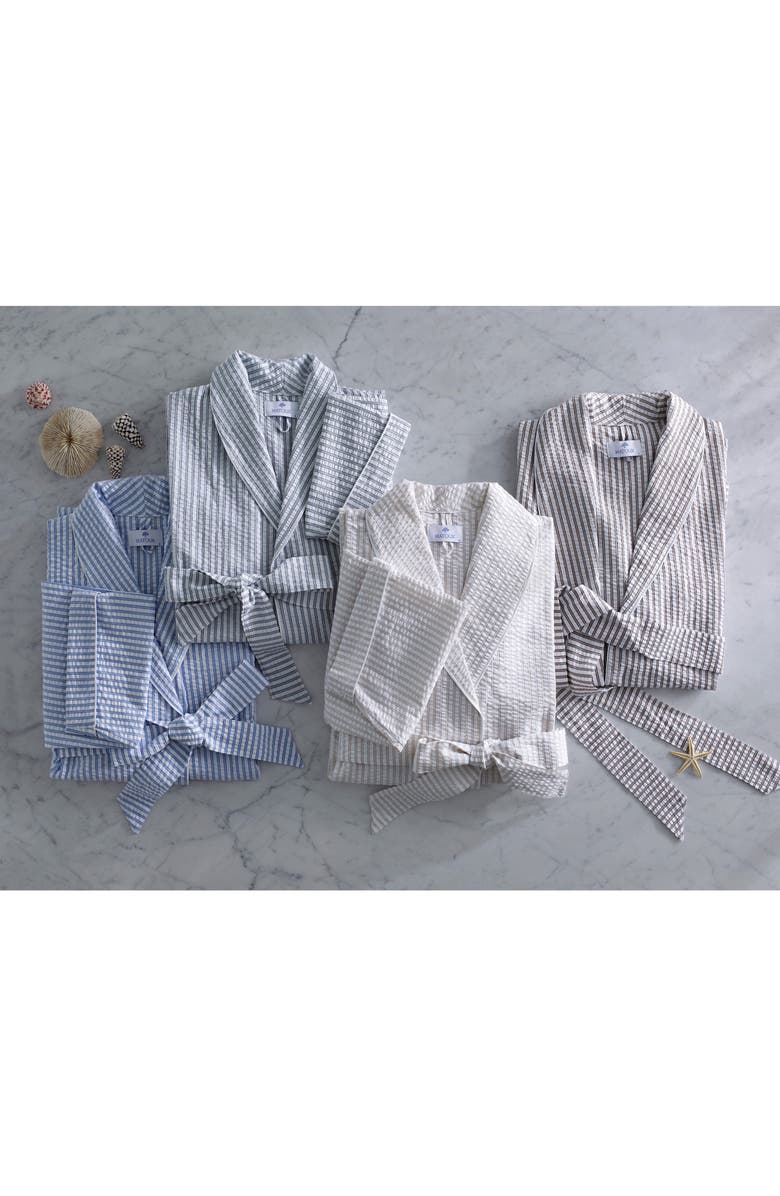Matouk Matteo Stripe Robe, Alternate, color, Bark
