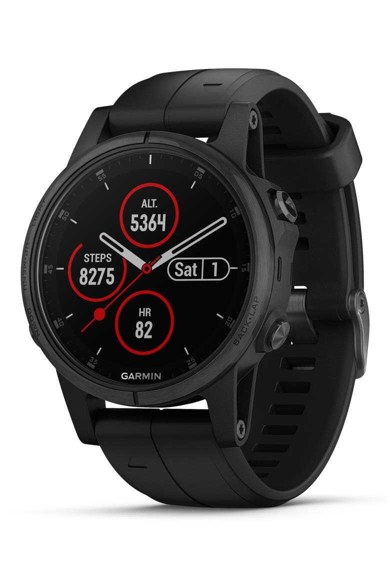 fenix® 5S Plus Sapphire Premium Multisport GPS Watch, 42mm, Main, color, BLACK