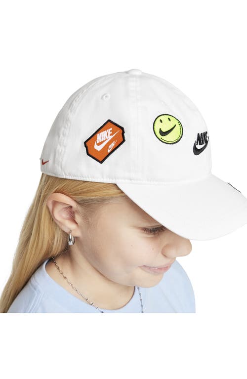Nike Kids' Logo Toss Patch Club Baseball Cap In White