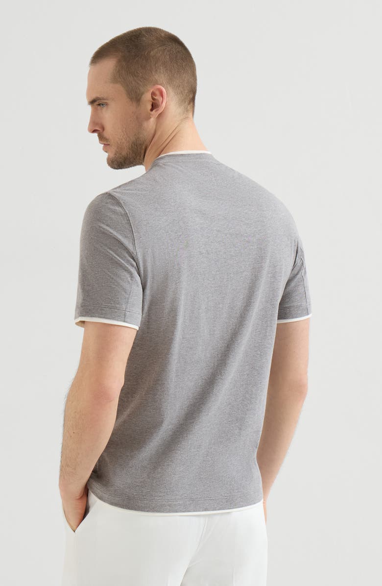 Brunello Cucinelli T-shirt with faux-layering, Alternate, color, Grey