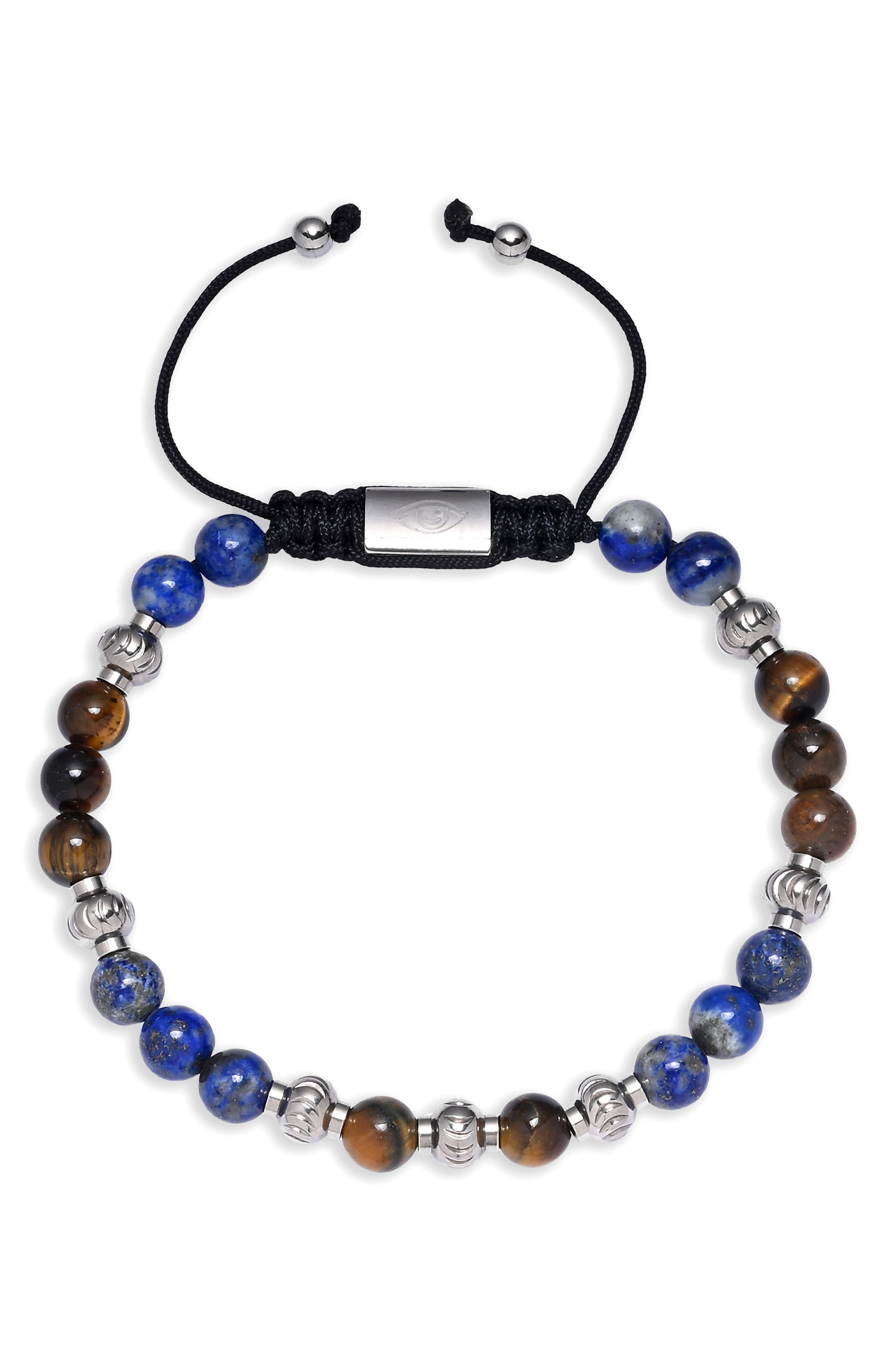 EYE CANDY LOS ANGELES Julian Semiprecious Stone Beaded Slider Bracelet