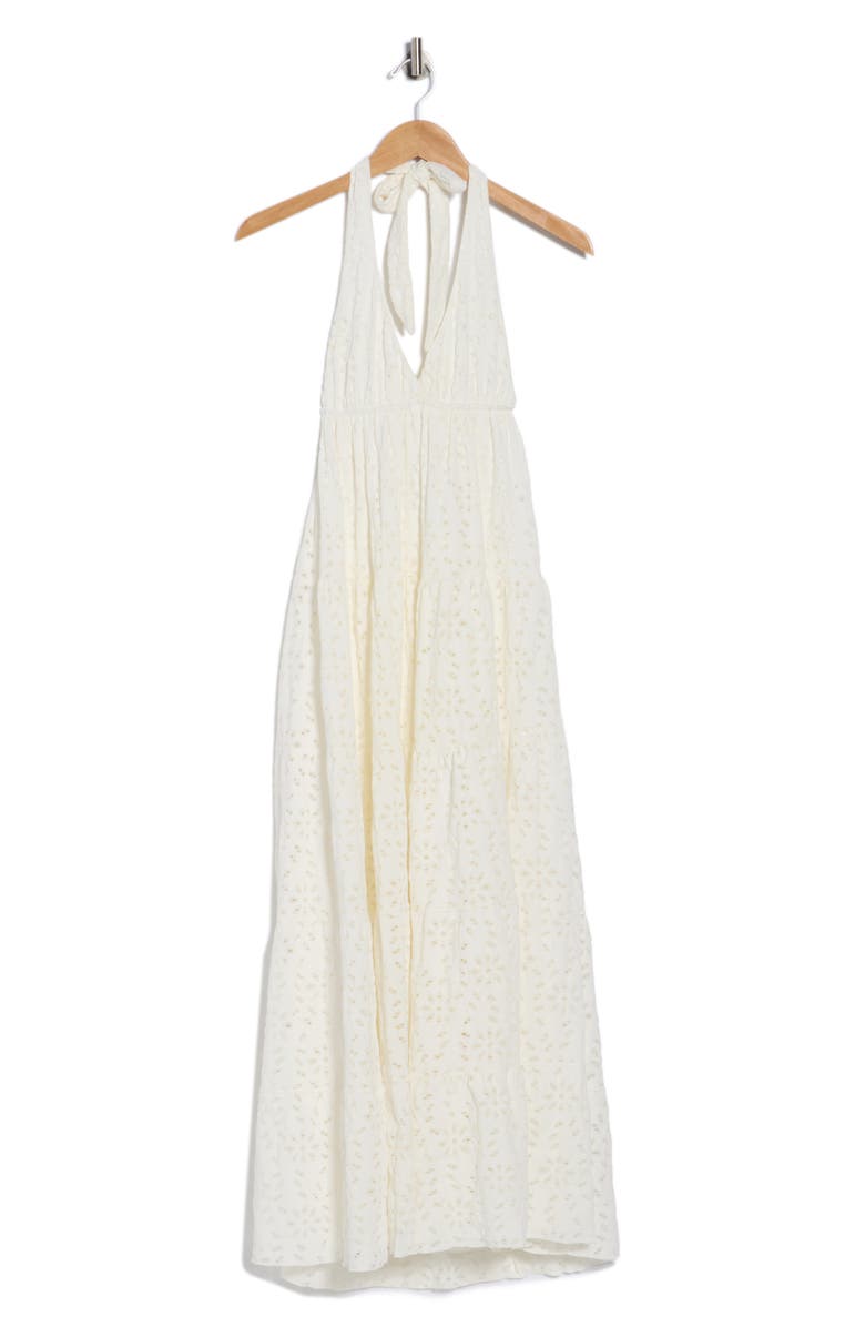 Desigual Tiered Knit Halter Dress, Main, color, White