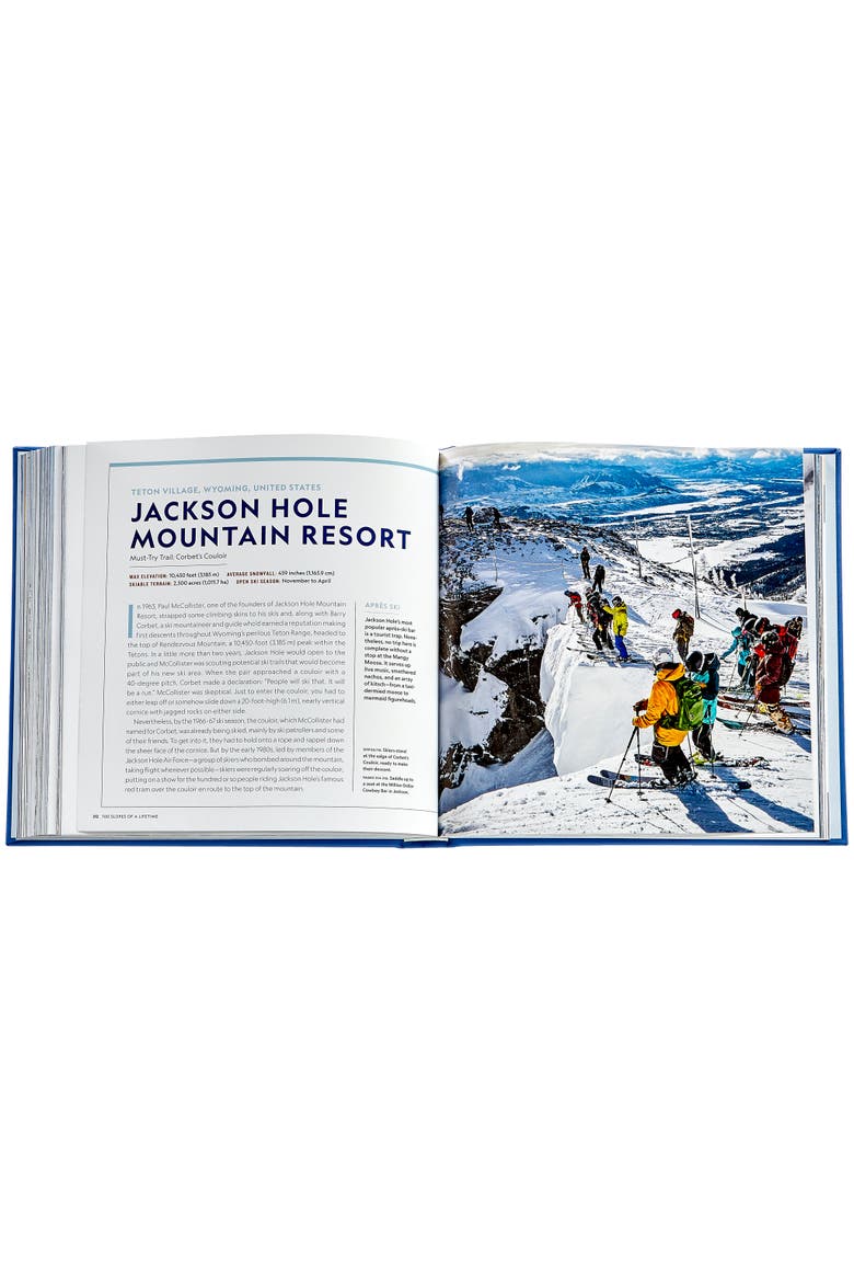 100 Slopes of a Lifetime The World's Ultimate Ski and Snowboard Destinations Leather Edition, Alternate, color, Blue