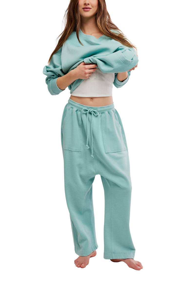 Slow It Down Balloon Pants, Alternate, color, AQUA