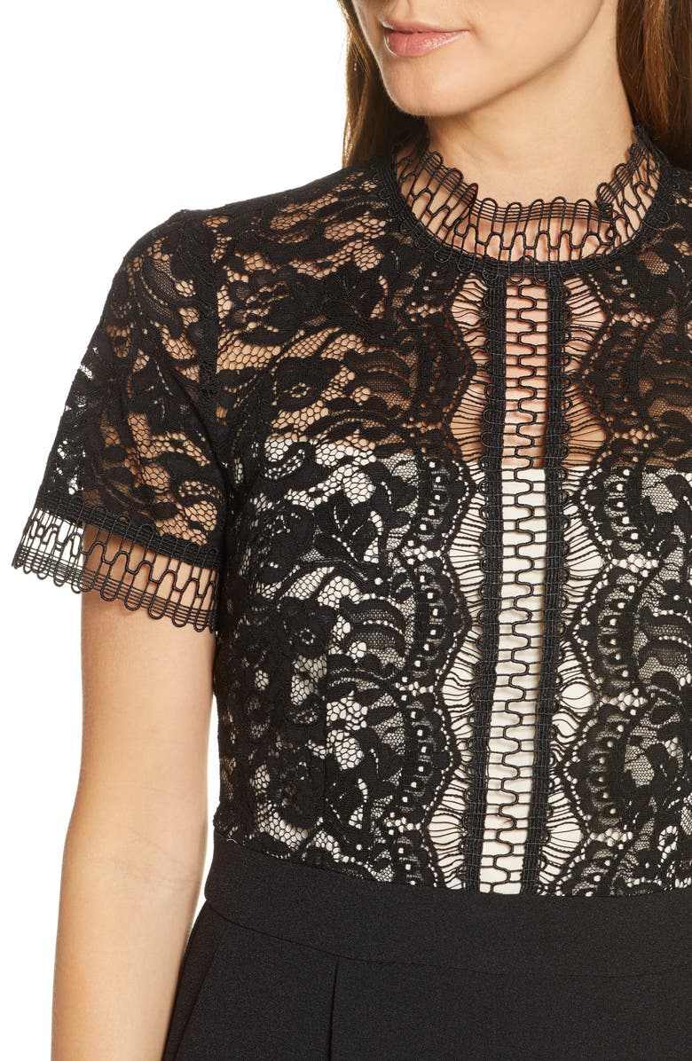 Eliza J Lace Bodice Jumpsuit, Alternate, color, 