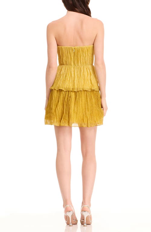 Shop Dress The Population Darcy Strapless Crinkled Metallic Cocktail Minidress