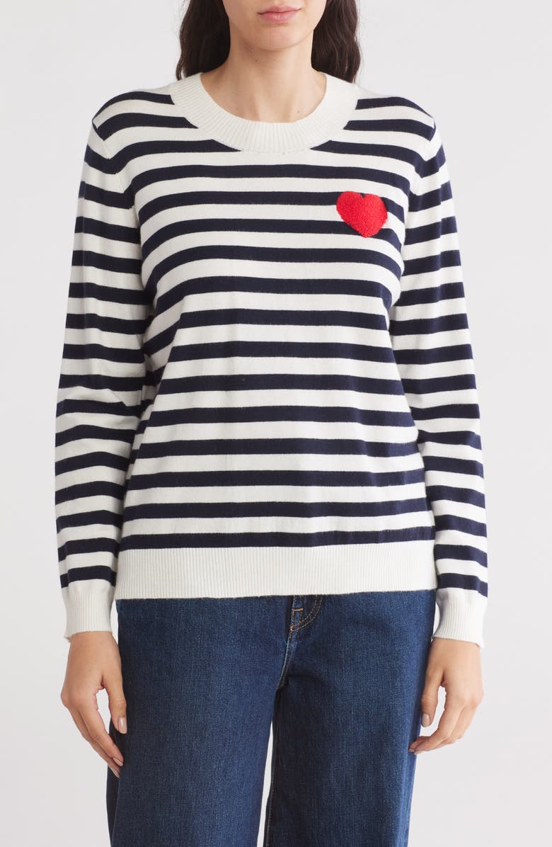 Bobeau Stripe Crewneck Pullover, Main, color,