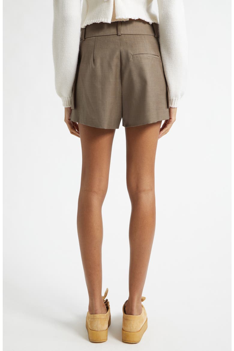Jacket Hem Wool Shorts, Alternate, color, DARK TAUPE
