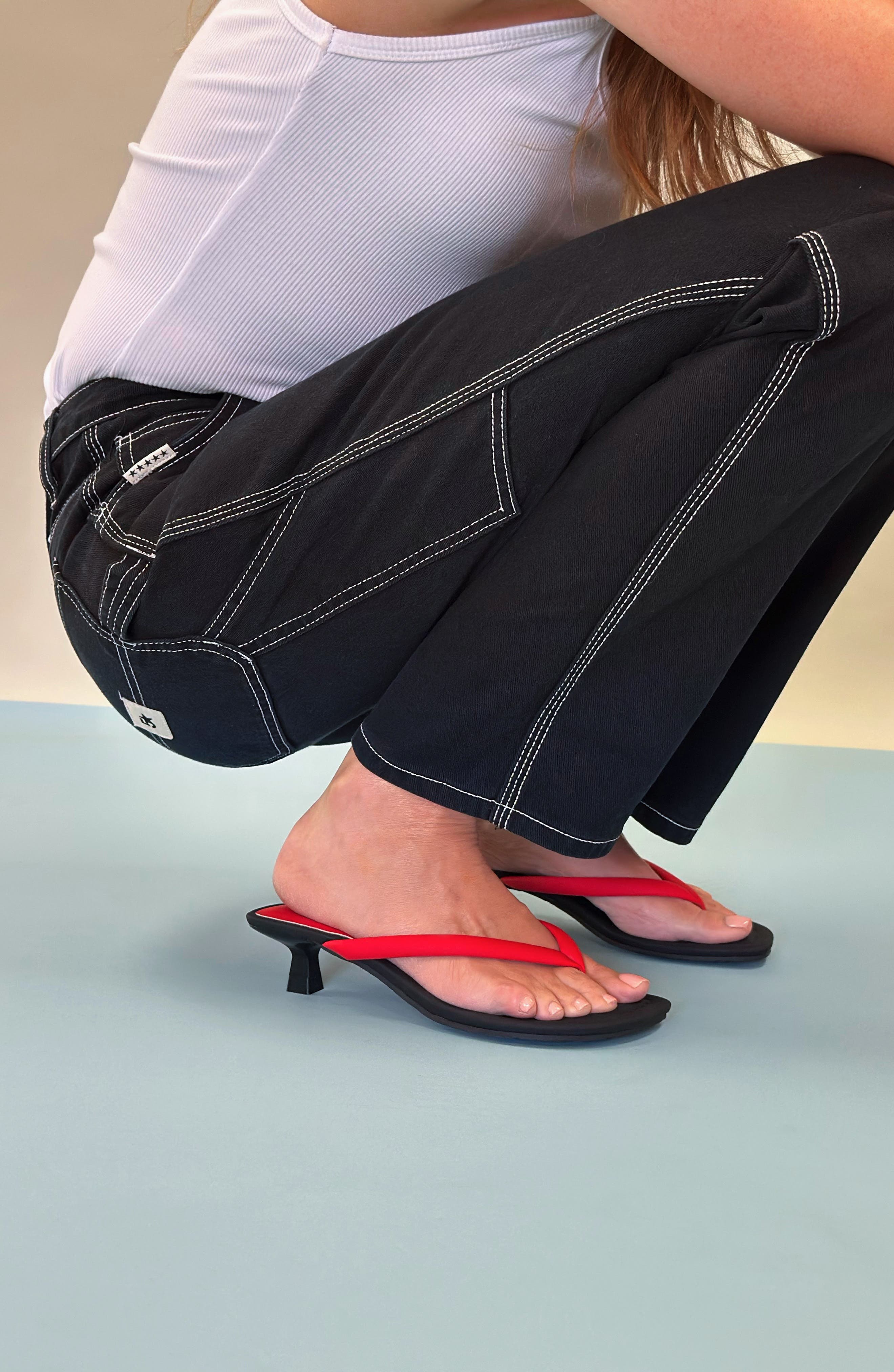 Riptide Kitten Heel Sandal, Alternate, color, RED