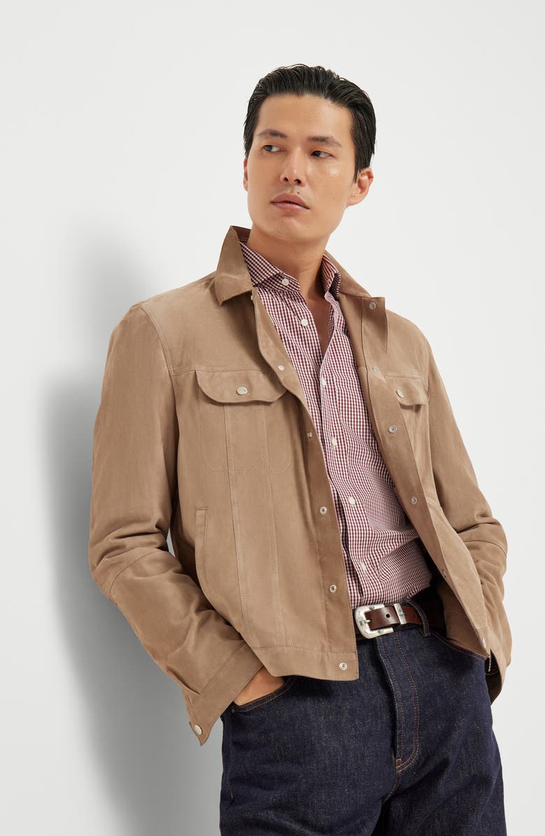 Brunello Cucinelli Spread collar shirt, Alternate, color, Amaranth