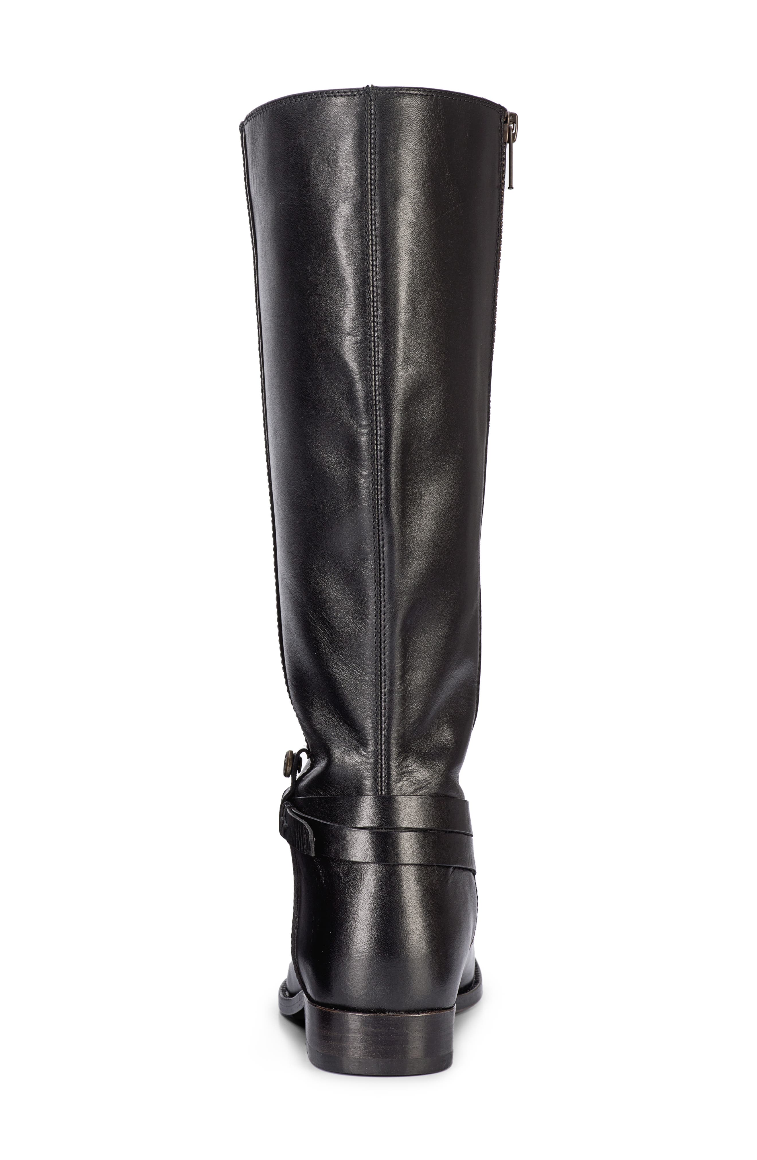 Melissa Belted Knee High Boot, Alternate, color, BLACK - SAKURA LEATHER