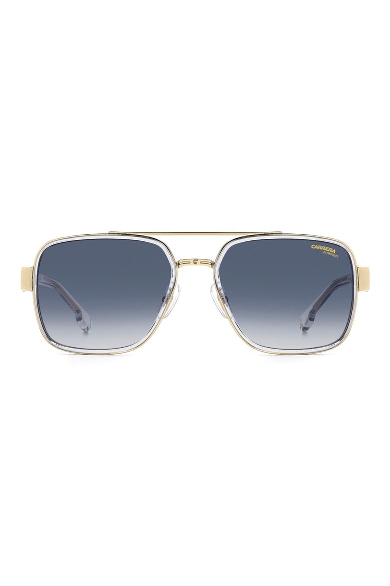 1092/S 58mm Gradient Rectangular Sunglasses, Main, color, CRYSTAL/ BLUE SF