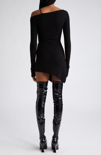 オールインワン・サロペット The Attico Asymmetrical Black Mini Dress The Attico Asymmetric Mini Dress | Black | FARFETCH