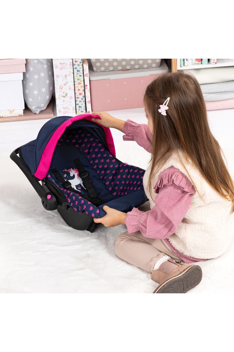 Baby Doll Deluxe Car Seat With Canopy Blue & Pink, Alternate, color, Multicolored