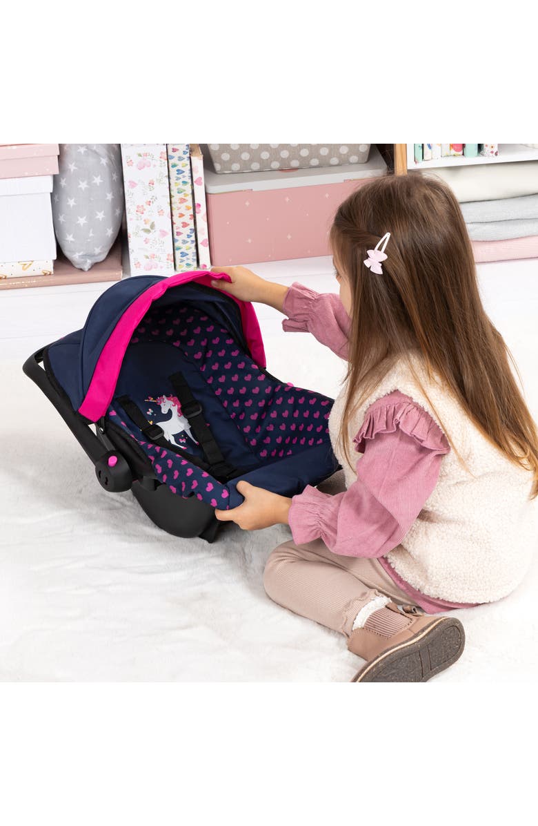 Bayer Design Baby Doll Deluxe Car Seat With Canopy Blue & Pink, Alternate, color, Multicolored
