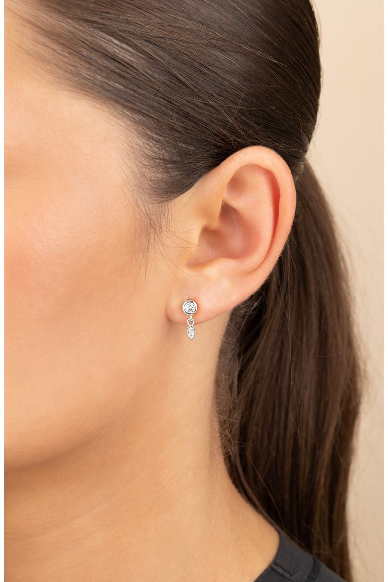 Alice Cubic Zirconia Drop Earrings, Alternate, color, SILVER