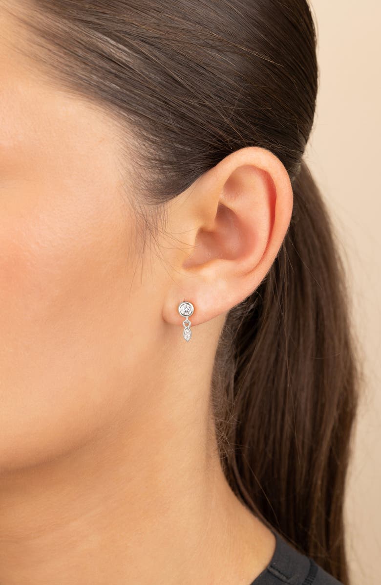 Sterling Forever Alice Cubic Zirconia Drop Earrings, Alternate, color, 