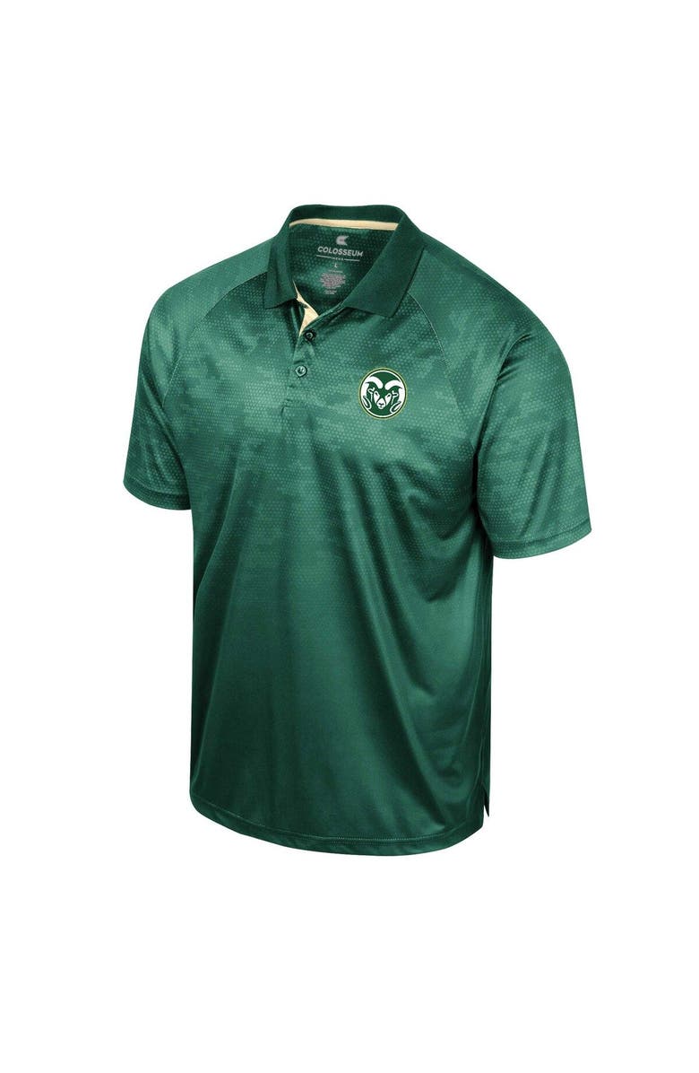 COLOSSEUM Men's Colosseum Green Colorado State Rams Honeycomb Raglan Polo, Alternate, color, Green