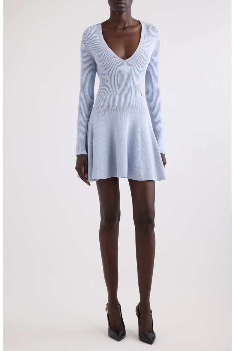 Long Sleeve Rib Sweater Dress, Main, color, 6AC TRANSPARENT