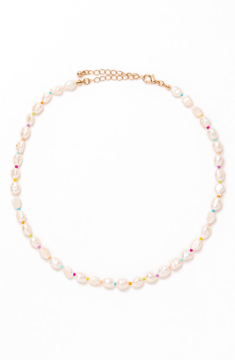 Petit Moments Rainbow Freshwater Pearl Necklace, Main, color,