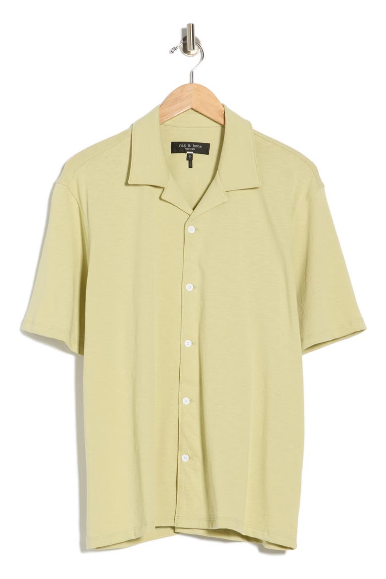 Slub Cotton Camp Shirt, Alternate, color, YELLOW