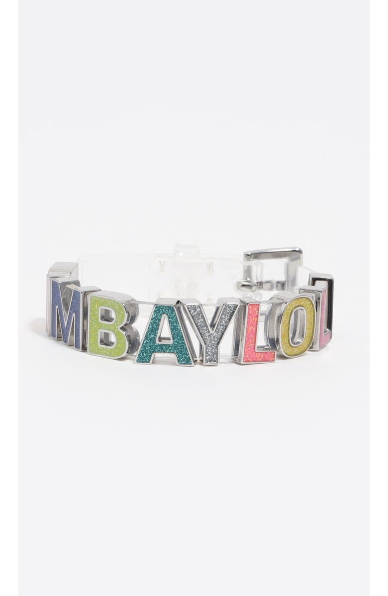 Bimba y Lola Multicolored Glittery Logo Strap Bracelet, Alternate, color, Blue